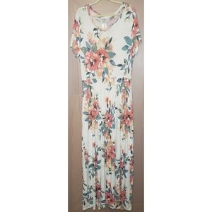 NWT When & Ivory White Floral Plus Maxi Dress 3X